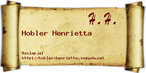 Hobler Henrietta névjegykártya